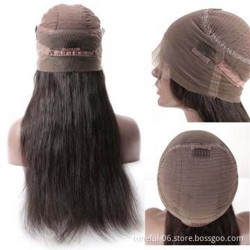 Pre-Plucked 360 Yaki Kinky Straight Frontal Lace Wigs for Black Women Human Hair Transparent HD Full Lace Human Hair Wigs